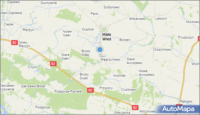 mapa Węgrzynowo, Węgrzynowo gmina Mała Wieś na mapie Targeo